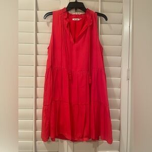 Day + Moon Red Tiered Mini Dress